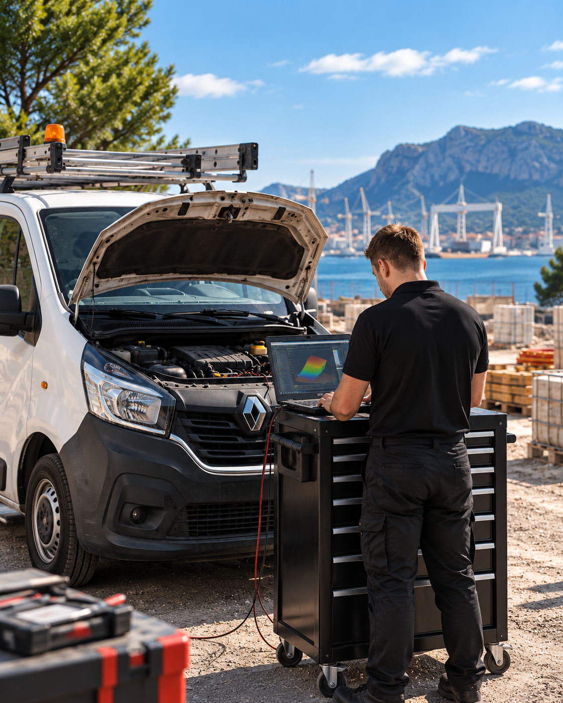 Reprogrammation moteur pour utilitaire à La Ciotat avec diagnostic électronique sur véhicule